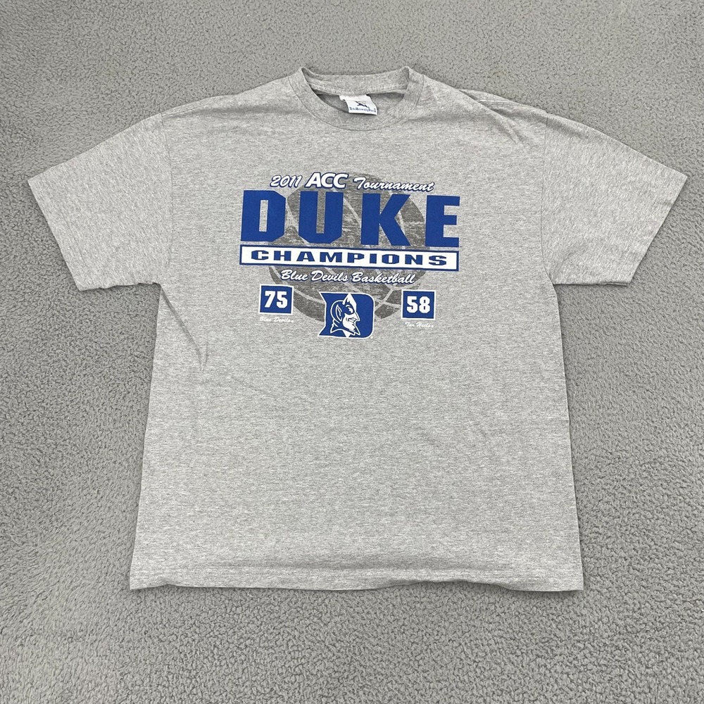 2011 Duke University Champions Shirt XL Gray NCAA Blue Devils Basketball Tee
